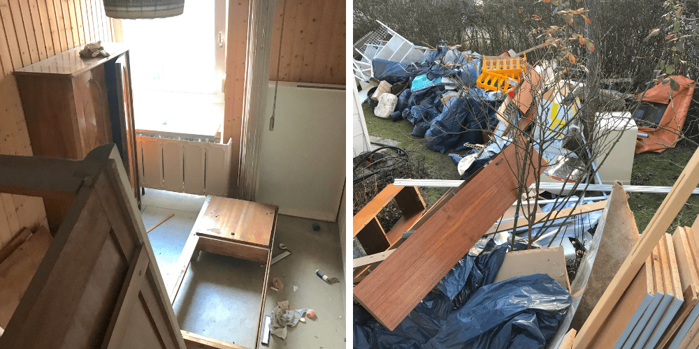 Einsatz unseres Teams bei der Reinigung stark verschmutzter Wohnungen