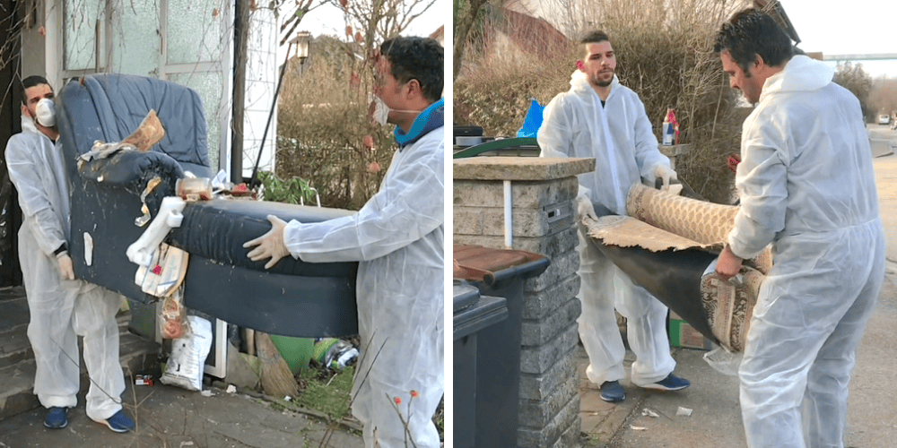 Einsatz unseres Teams bei der Reinigung stark verschmutzter Wohnungen